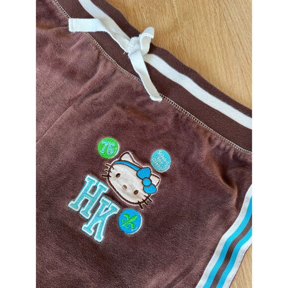 Y2k Hello Kitty Chocolate Brown Blue Tracksuit Jacket & Bottoms Girls 14/16 - Picture 12 of 15